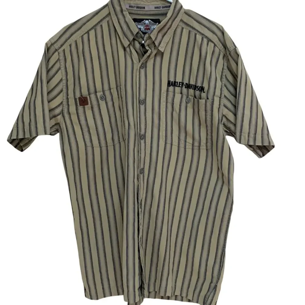 Men's Harley Davidson Short Sleeve Button Down Embroidered Shirt Medioum